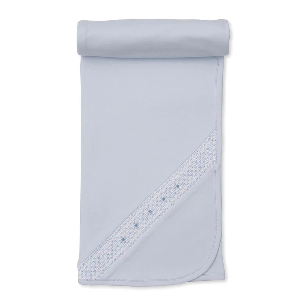 Blue Hand Smocked Blanket CLB 25