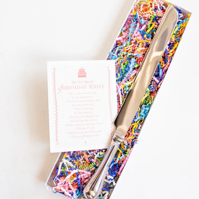 Pink Gingham Birthday Knife