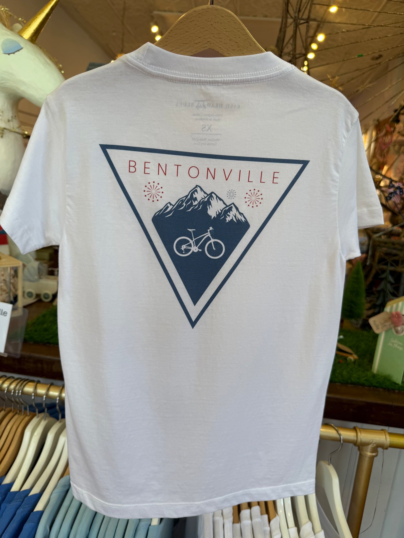 White Bentonville, Arkansas Biking Tee