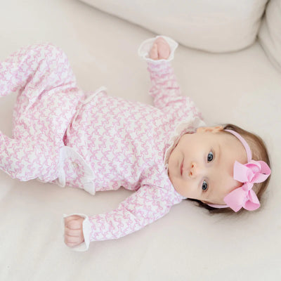 Lucy Girls' Romper - Pretty Pink Bows