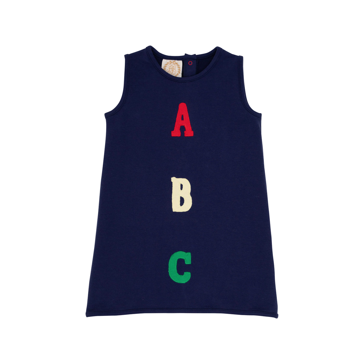 Nantucket Navy With ABC Applique Annie Apron Dress