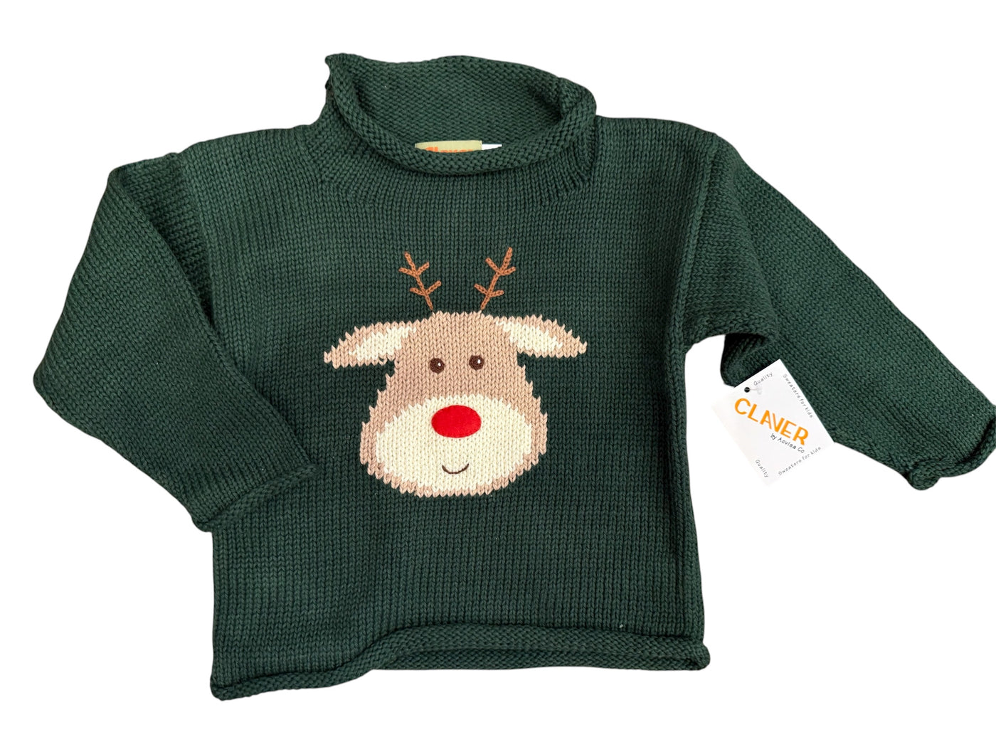 Hunter Green Rudolph Rollneck Sweater