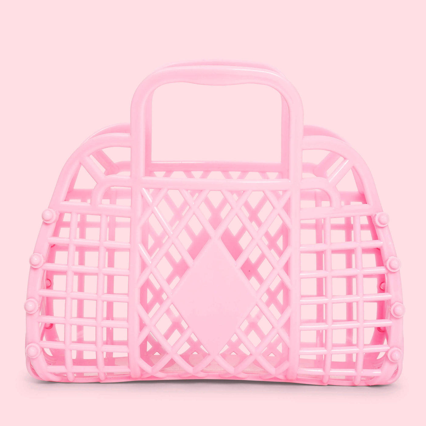 Mini Retro Basket- Bubblegum Pink