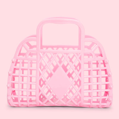 Mini Retro Basket- Bubblegum Pink