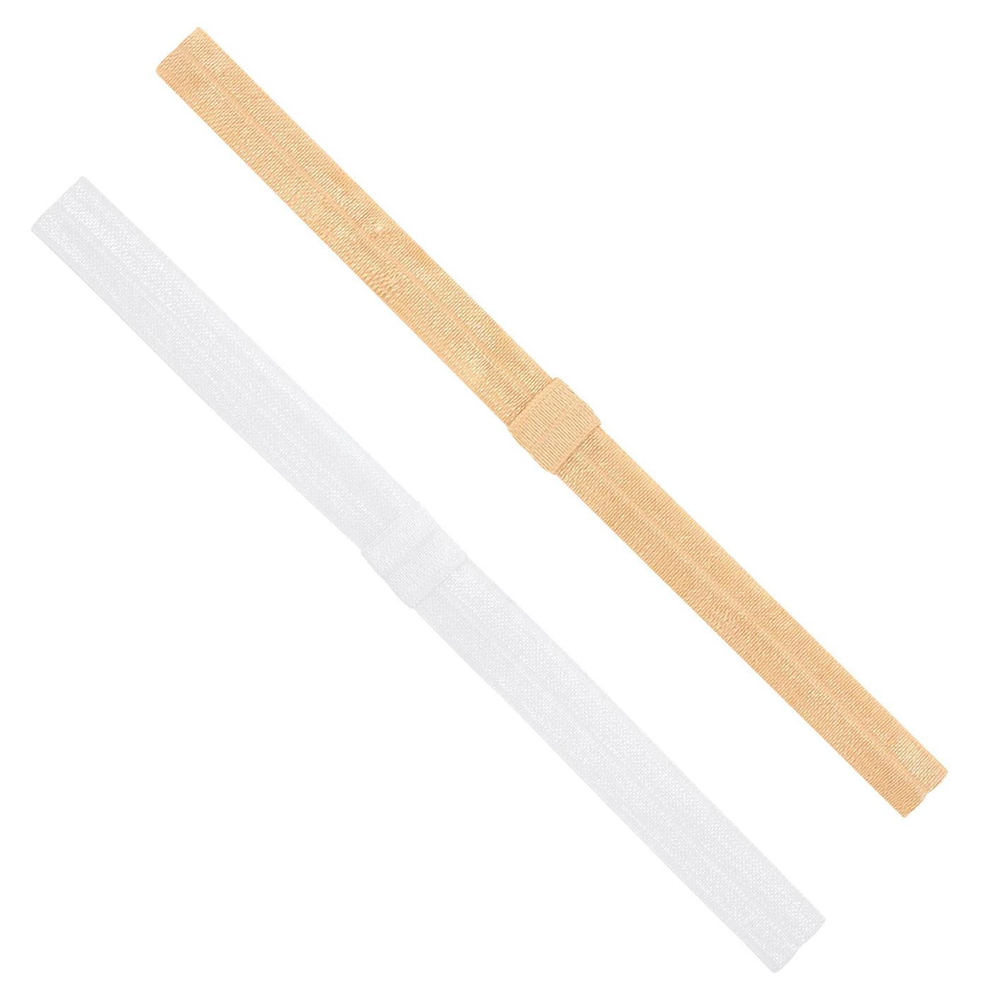 Add-A-Bow Elastic Girls Baby Bands - Two Pack (Nude and White)