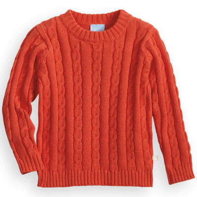 Orange Cableknit Pullover