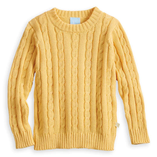 Yellow Cableknit Pullover