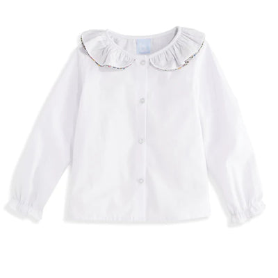 White with Mayberry Iris Blouse