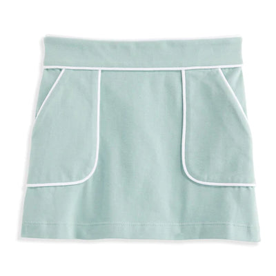 Alys Green Piped Jersey Skirt