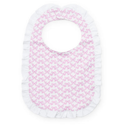 Ruffled Girls' Bib - Pretty Pink Bows
