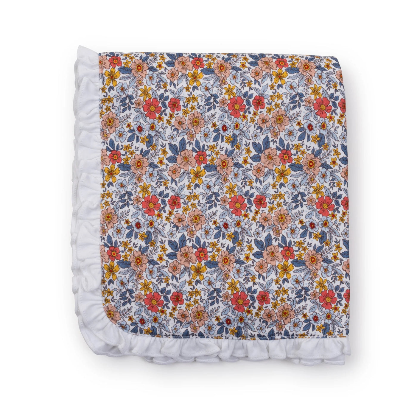 Falling For Floral Ruffled Pima Cotton Blanket