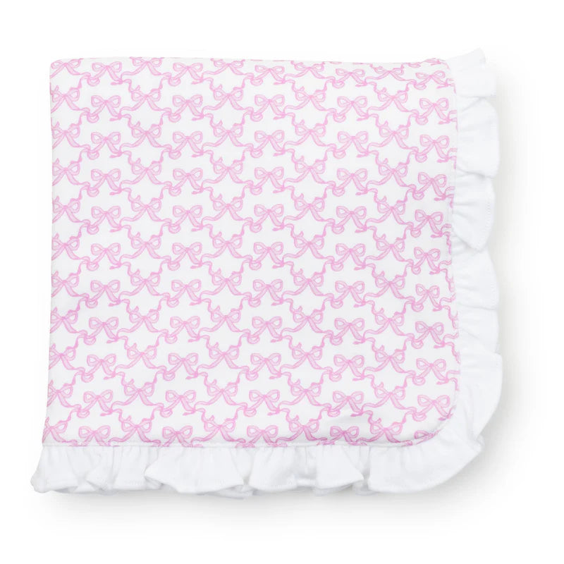 Ruffled Girls' Blanket - Pretty Pink Bows