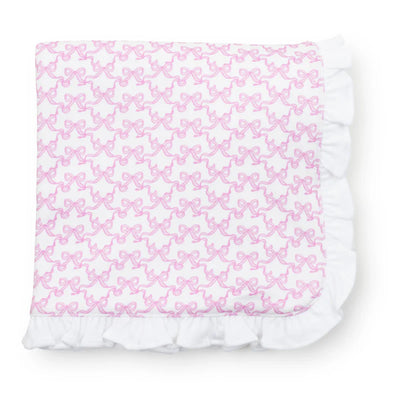 Ruffled Girls' Blanket - Pretty Pink Bows