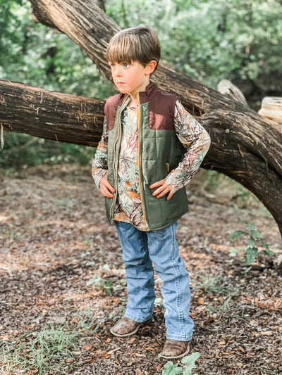 Army Green and Brown Vest