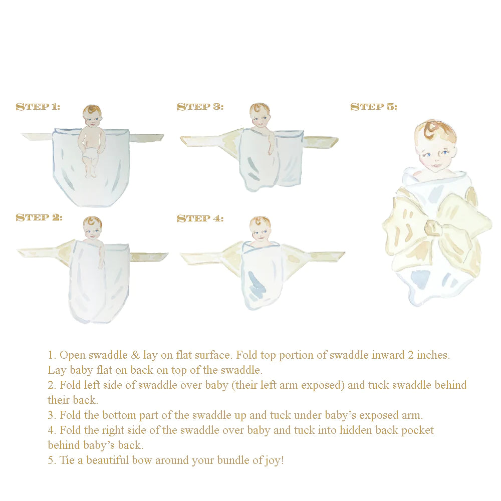 Sea Blue Silk Bow Swaddle