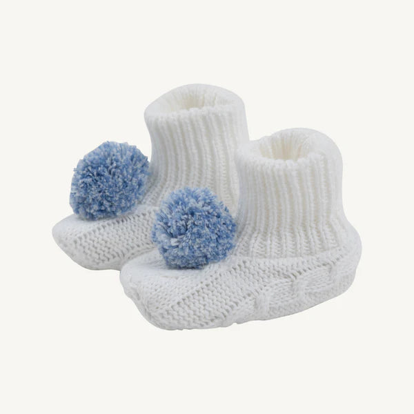 Worth Avenue White with Buckhead Blue & Barbados Blue Bryer Booties