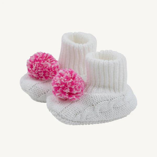 Worth Avenue White with Palm Beach Pink & Hamptons Hot Pink Bryer Booties