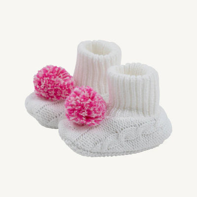 Worth Avenue White with Palm Beach Pink & Hamptons Hot Pink Bryer Booties