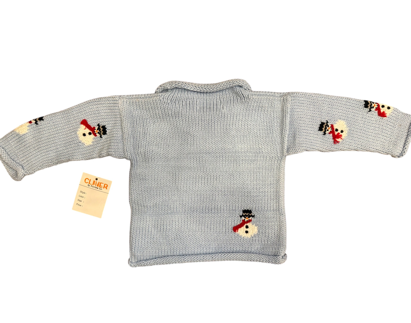 Sky Blue Snowmen Rollneck Sweater