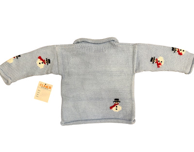 Sky Blue Snowmen Rollneck Sweater