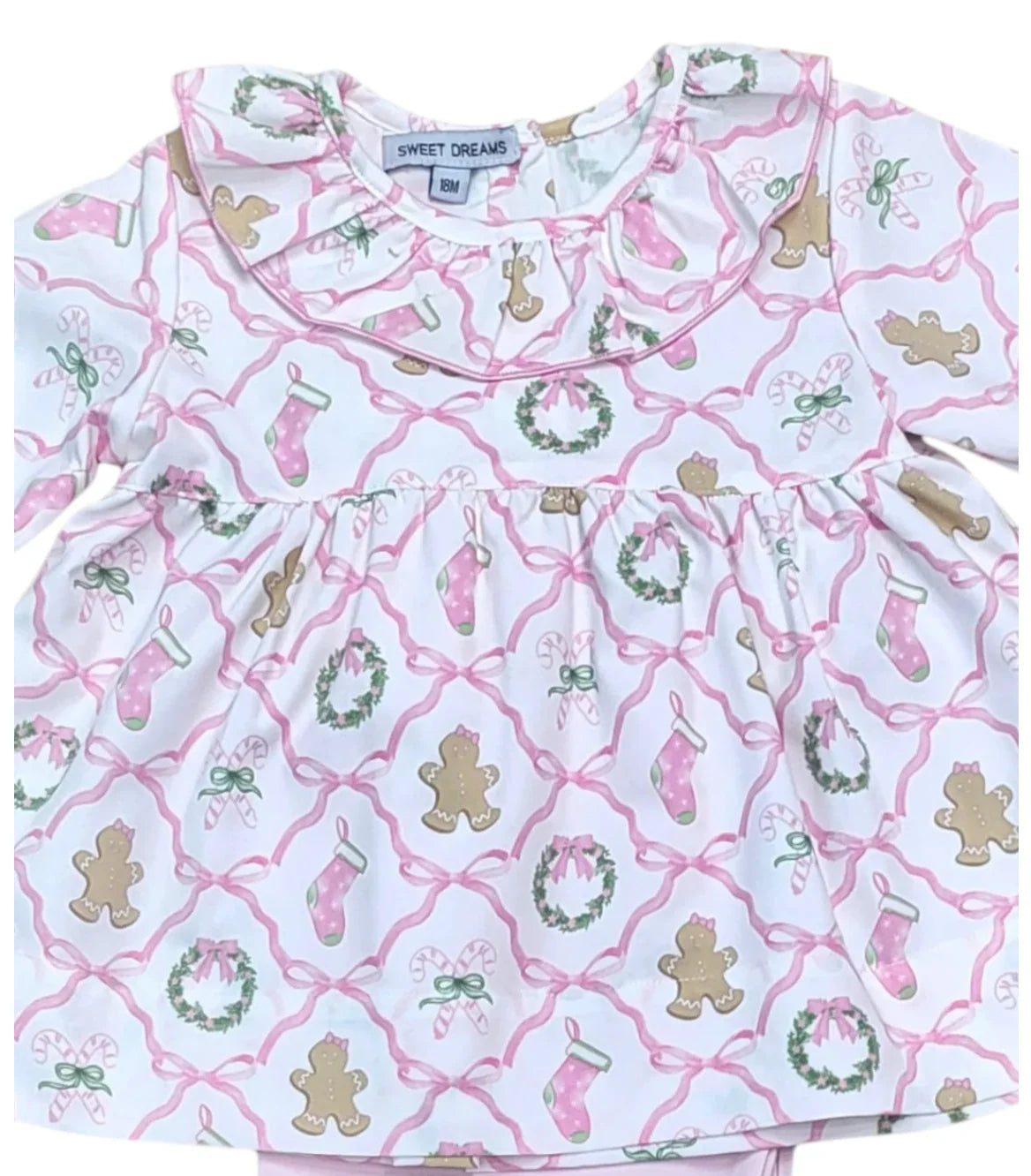 Christmas Bow Trellis Print Pant Set