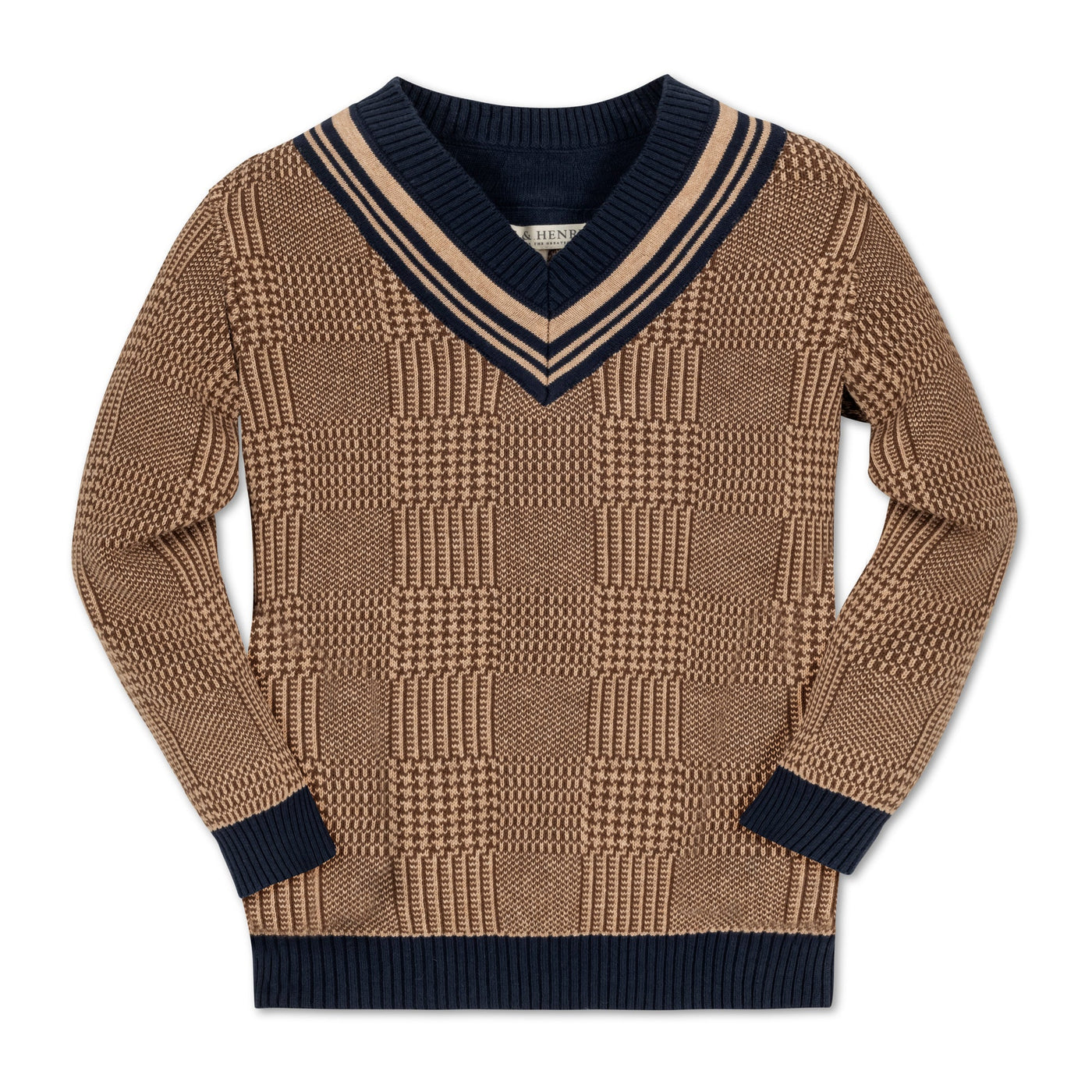 Brown Glen Plaid Organic Intarsia Cricket Sweater