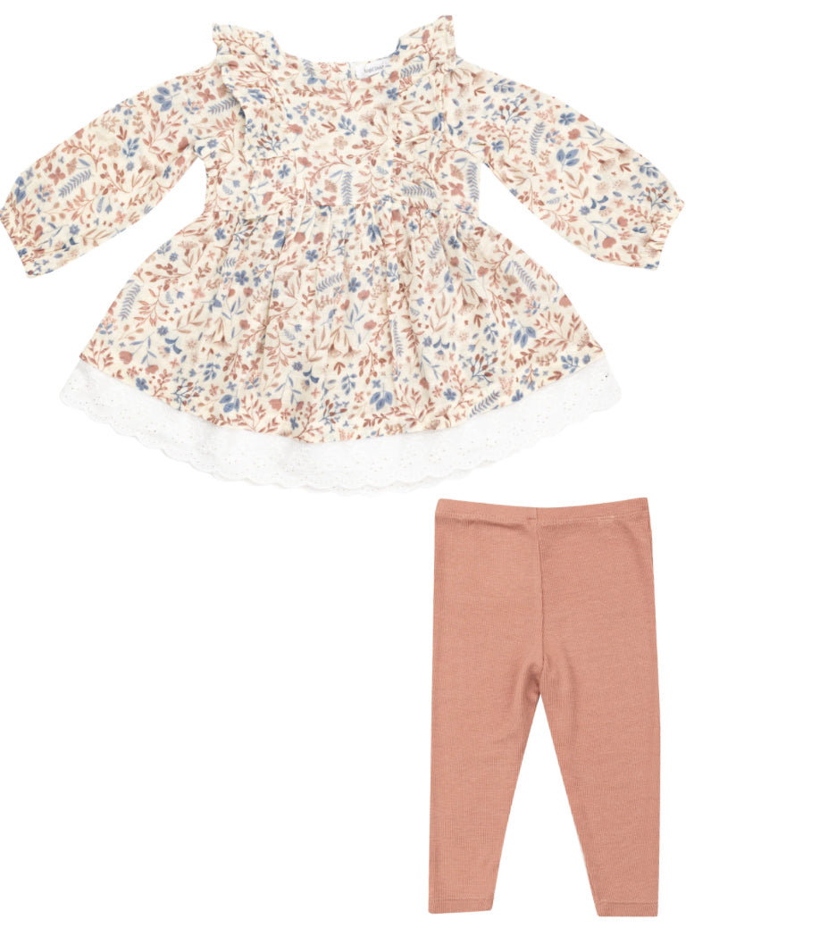 Western Floral Dress with Leggings