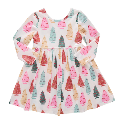 Girls Lame Steph Dress - Bottle Brush Trees