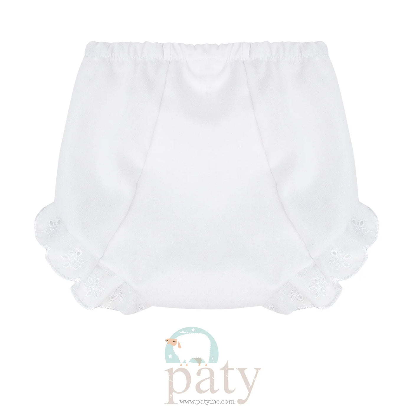White Double Seat Diaper Cover with Eyelet (Monogram Included)