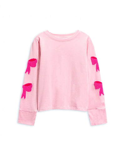Bow Appliqué Long Sleeve Top