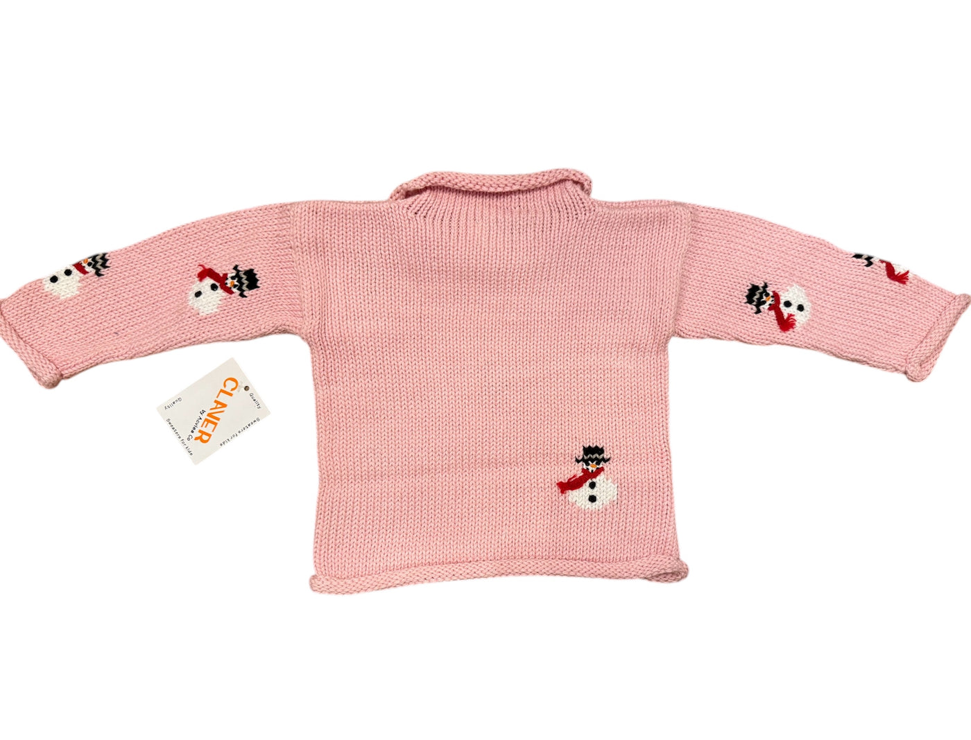 Pink Snowman Rollneck Sweater