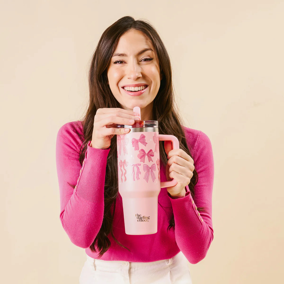 Blushing Bows 40oz Lifestyle Flip Straw Tumbler