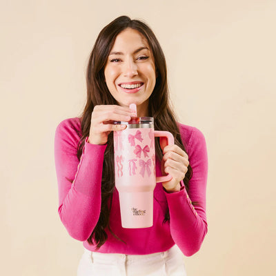 Blushing Bows 40oz Lifestyle Flip Straw Tumbler