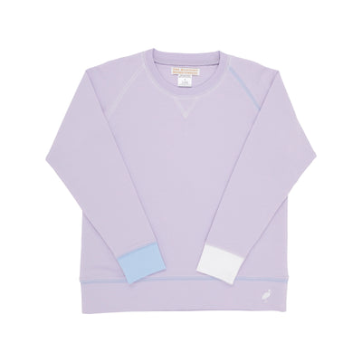 Lauderdale Lavender with Worth Avenue White and Beale Street Blue Cassidy Comfy Crewneck
