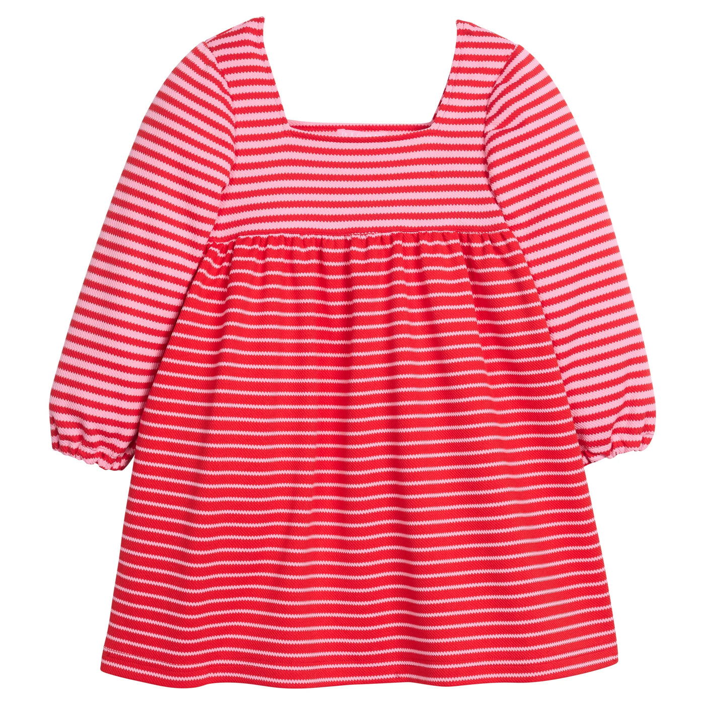 Cora Dress - Red & Pink Pique Stripe