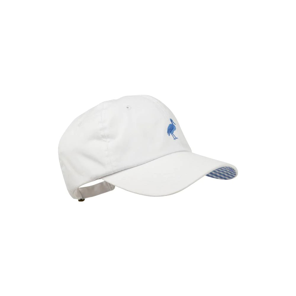 White Covington Cap with Buckhead Blue Stork