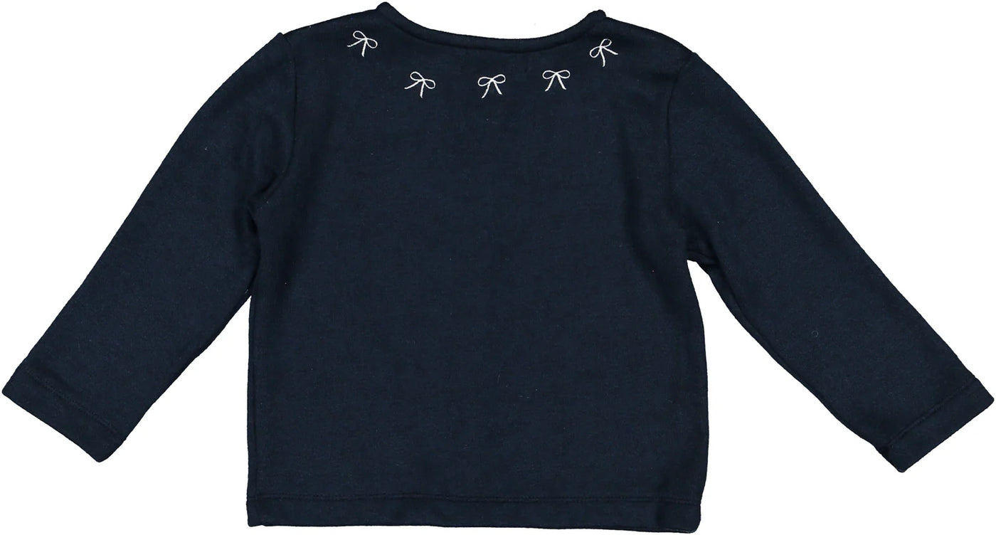 Navy Collar Bows Cardigan