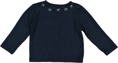 Navy Collar Bows Cardigan