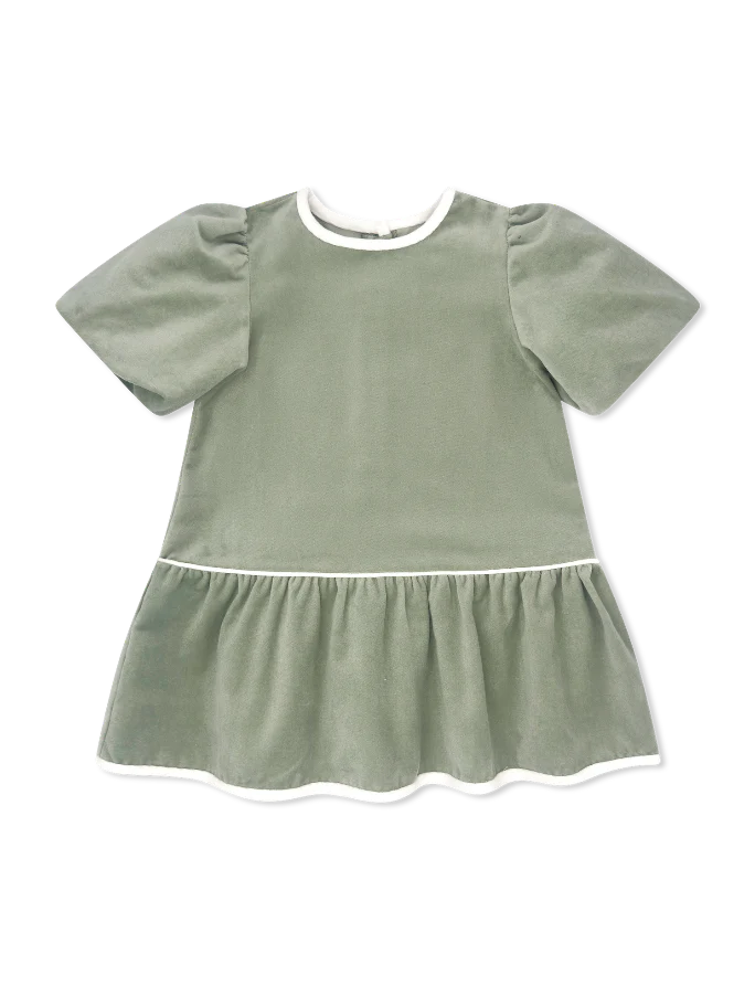 Harper Dress - Leyland Green Velvet