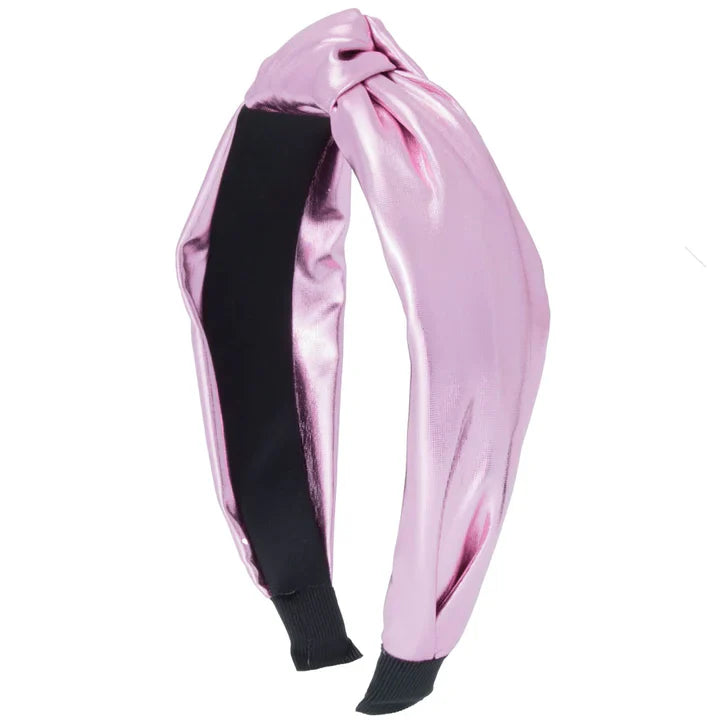 Light Pink Metallic Top Knot Headband