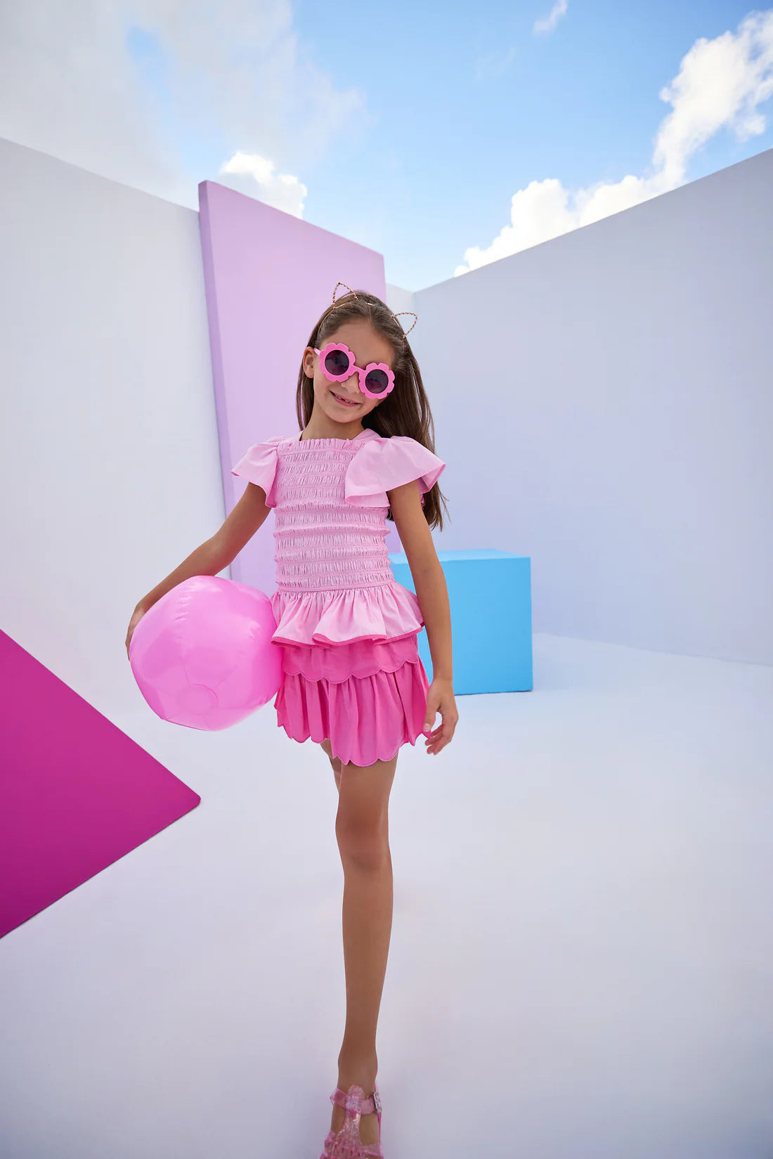 Hot Pink Tiered Skort