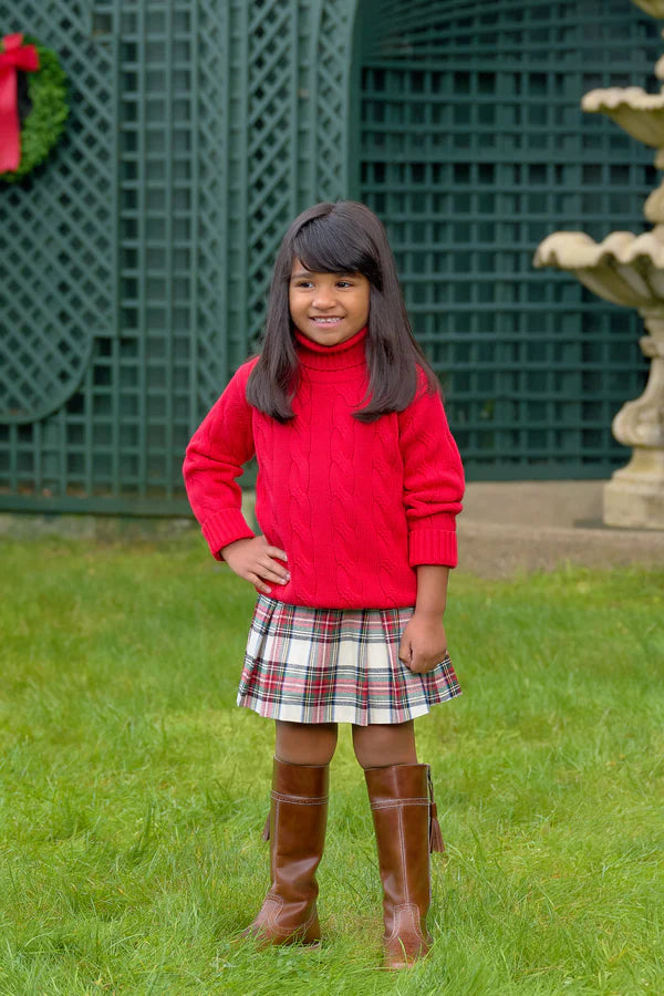 Charlie Place Plaid Parson Pleated Skirt