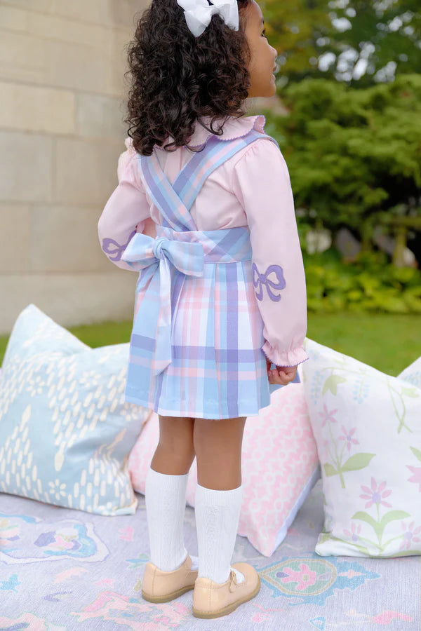 Palm Beach Pink with Palisades Purple Long Sleeve Ramona Ruffle Shirt & Onesie