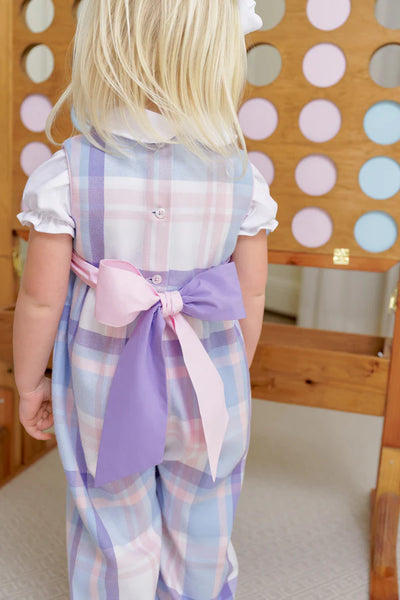 Peach Blossom Plaid Sleeveless Rebecca Romper