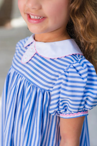 Barbados Blue Stripe with Hamptons Hot Pink Mary Dal Dress