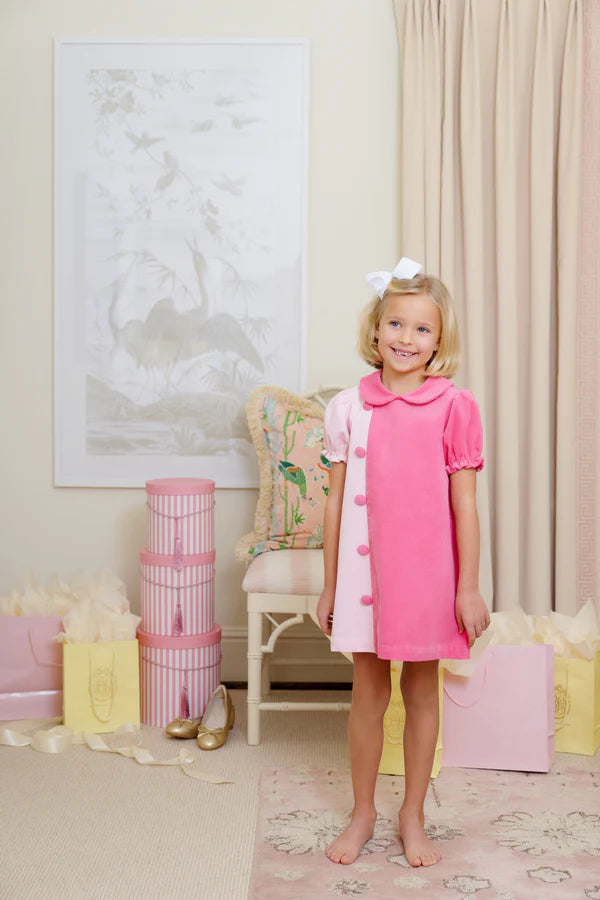 Palm Beach Pink & Romany Rose Corduroy Blaire Button Dress