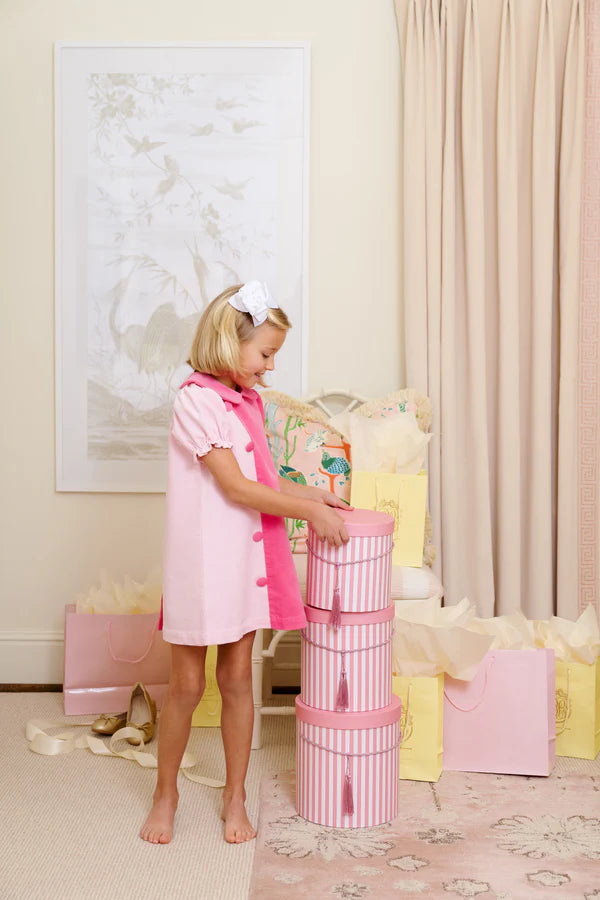 Palm Beach Pink & Romany Rose Corduroy Blaire Button Dress