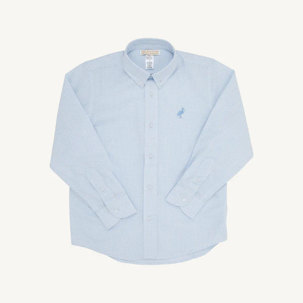Barrington Blue Mini Windowpane Dean's List Dress Shirt