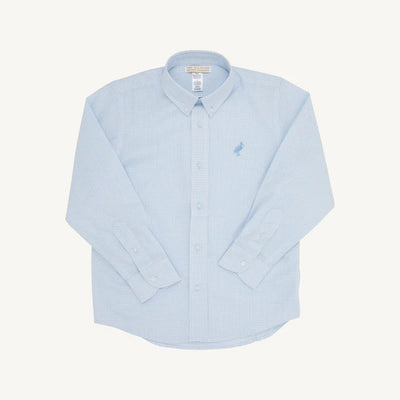 Barrington Blue Mini Windowpane Dean's List Dress Shirt