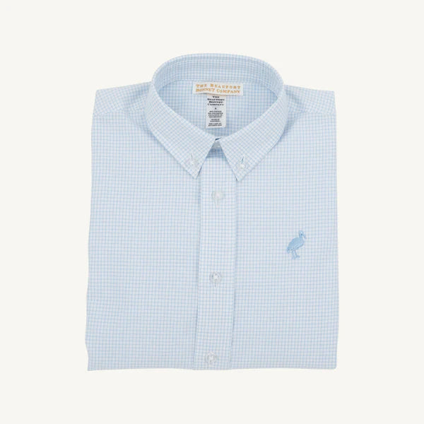 Barrington Blue Mini Windowpane Dean's List Dress Shirt